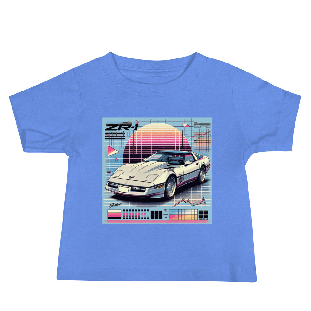 1980s 1990s ZR1 C4 Corvette graphic baby t-shirt Retro Aeshtetic Automotive tee