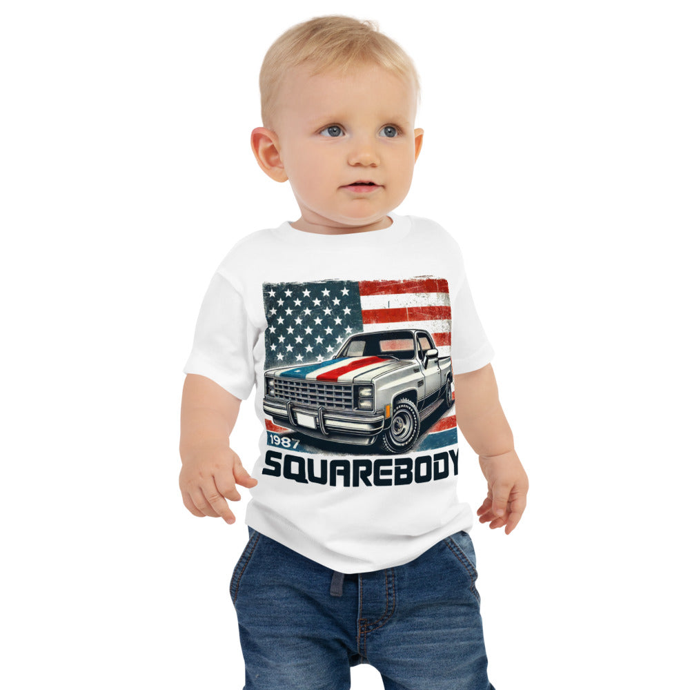 1987 Chevy Squarebody USA t-shirt for LittlePickup Truck Lovers c10 Silverado Baby Tee