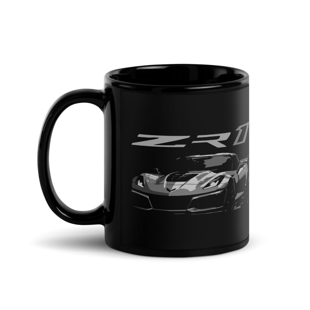 Corvette C7 ZR1 2019 Vette Drivers Custom Car Shows Black Glossy Mug