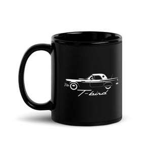 1957 Thunderbird Classic car Enthusiasts T-bird Silhouette Black Glossy Mug