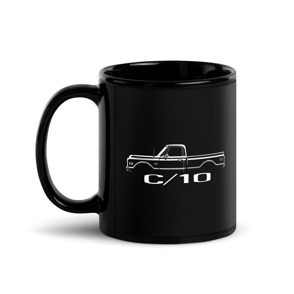 1970 Chevy C10 Classic Pickup Truck Enthusiasts Custom 10 Black Glossy Mug