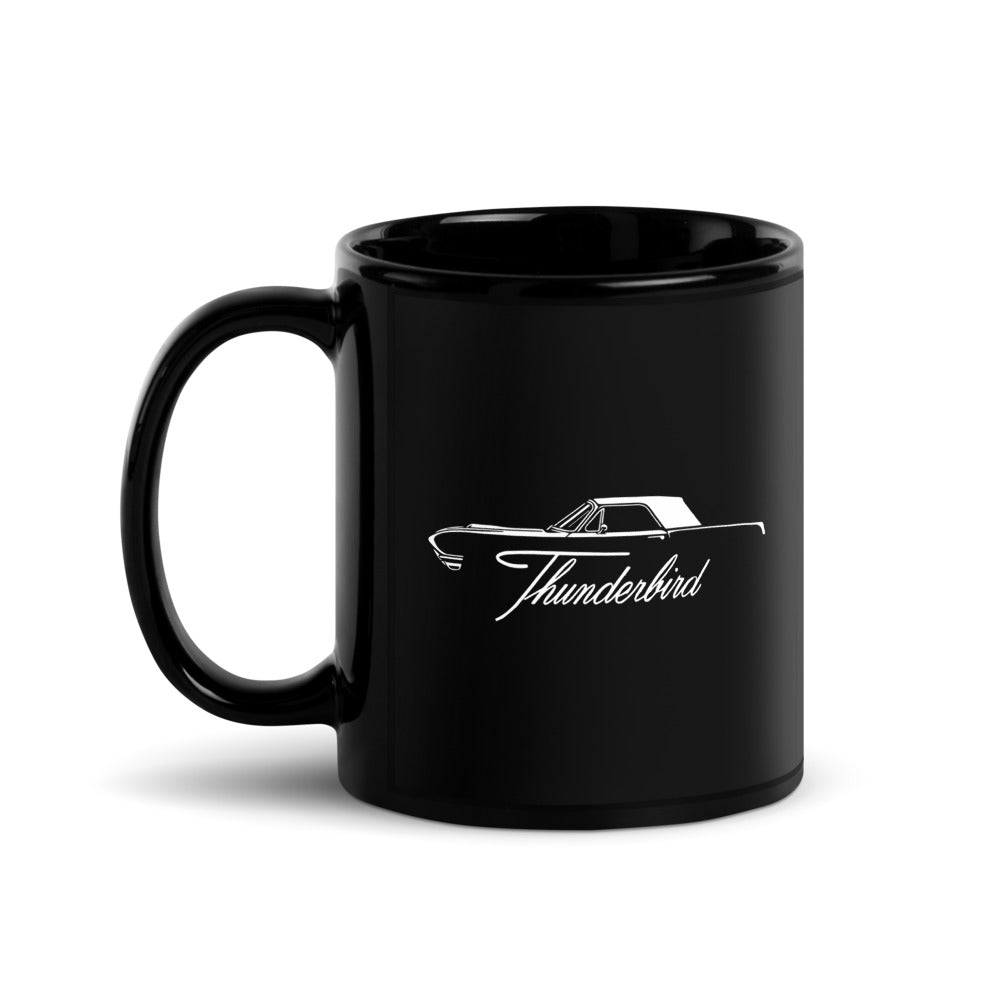 1966 Thunderbird American Classic car Owners Antique Automotive Black Glossy Mug