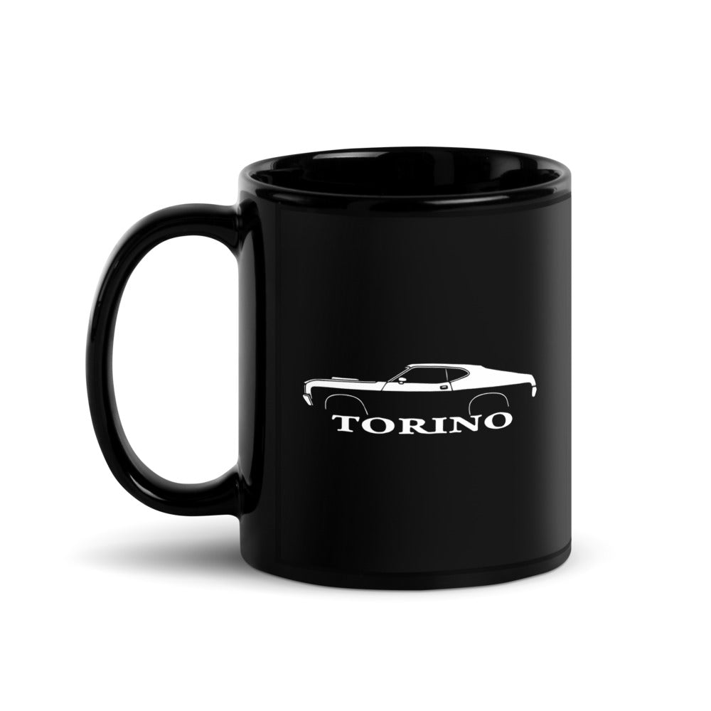 1972 Gran Torino Muscle car Owners Enthusiasts Automotive Art Black Glossy Mug