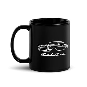 1957 Bel Air Antique Chevy Owners Classic Car Enthusiasts 57 Belair Black Glossy Mug