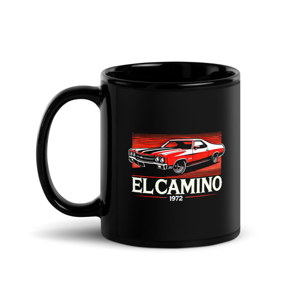 1972 El Camino SS Chevy Classic Car Owners Mechanics Gear Heads Automotive Black Glossy Mug