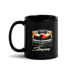 1978 C3 Corvette Stingray Chevy Fans Drivers American Classic Car Black Glossy Mug