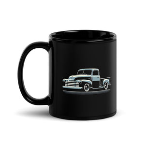 1950s Antique Truck Art Graphic Chevy 3100 Pickup Owners Enthusiasts Gearheads Black Glossy Mug