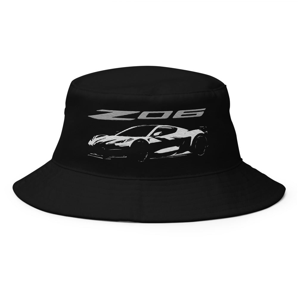 2024 Corvette Z06 C8 Silhouette 8th Generation Vette Drivers Bucket Hat