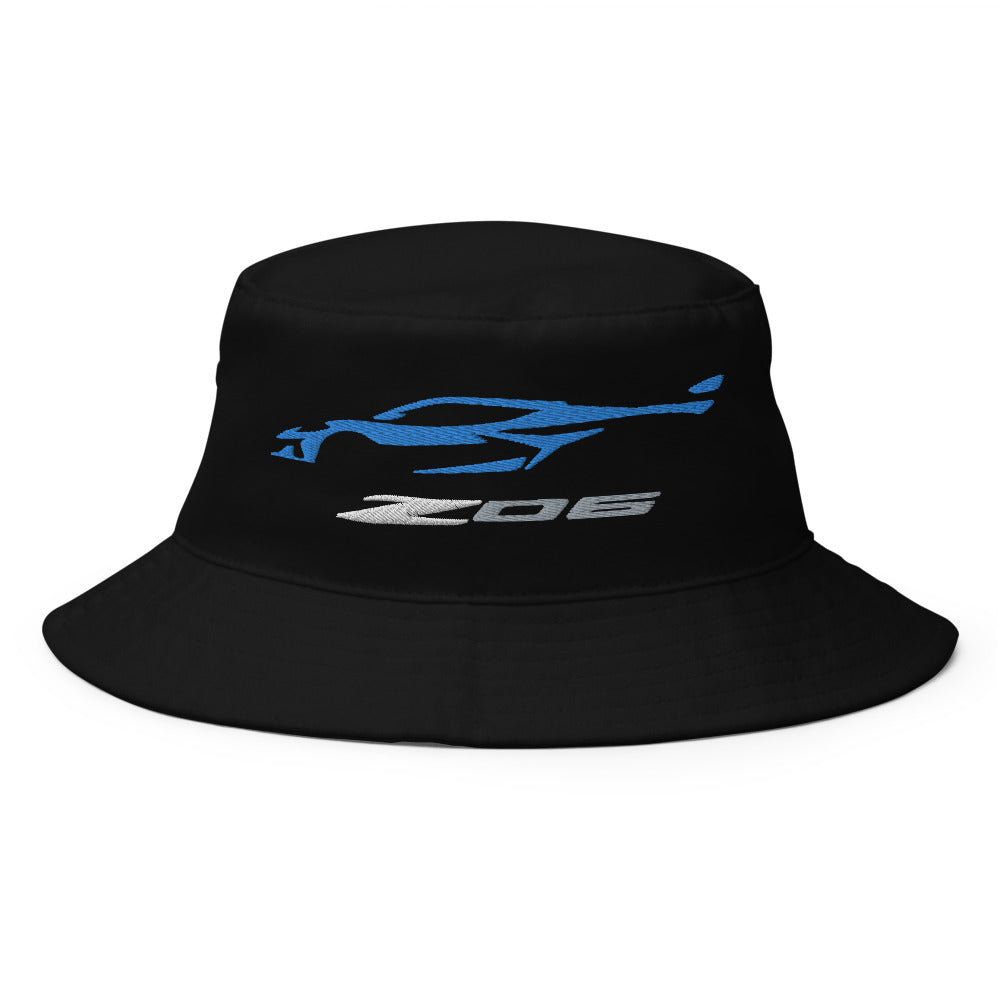 2024 2025 Corvette Z06 C8 Rapid Blue Vette Silhouette 8th Gen Vette Owners Custom Embroidered Bucket Hat