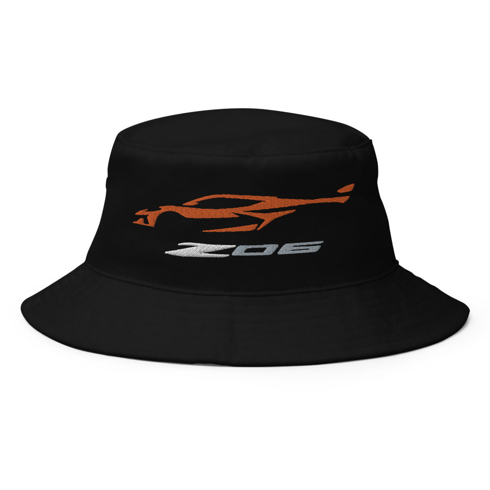 2024 2025 Corvette Z06 C8 Amplify Orange Silhouette 8th Gen Vette Owners Custom Embroidered Bucket Hat