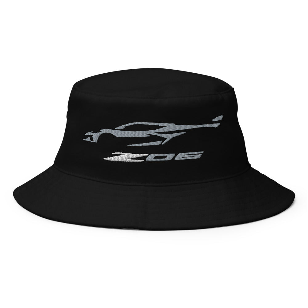 2024 2025 Corvette Z06 C8 Silver Silhouette 8th Gen Vette Owners Custom Embroidered Bucket Hat
