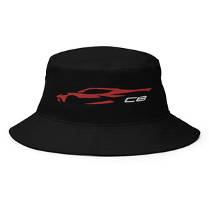 2024 2025 Corvette C8 Torch Red Silhouette 8th Gen Vette Owners Custom Embroidered Bucket Hat