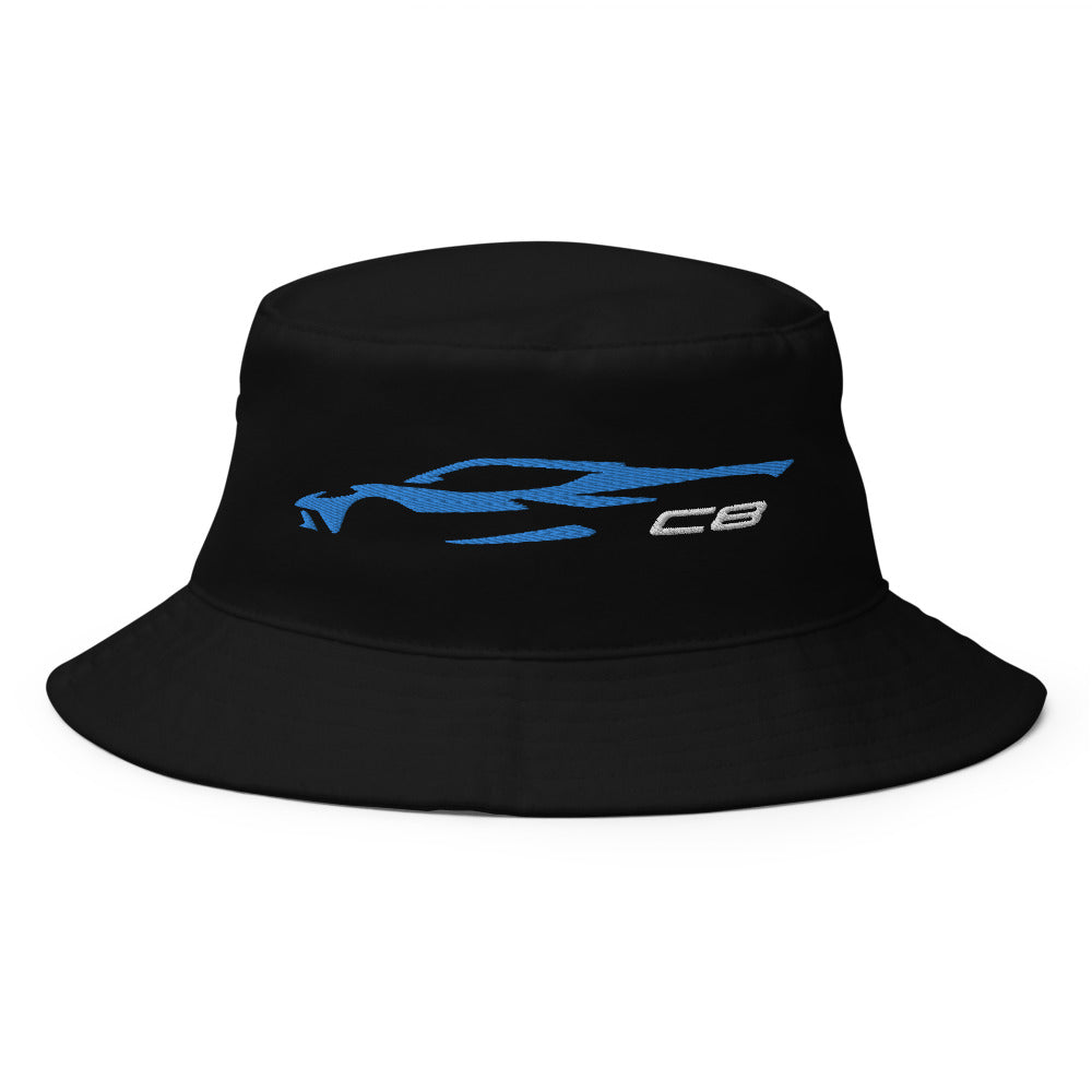 2024 2025 Corvette C8 Rapid Blue Silhouette 8th Gen Vette Owners Custom Embroidered Bucket Hat