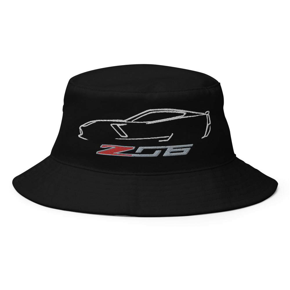 Vette Apparel Corvette Z06 C7 Silhouette Custom Car Club Bucket Hat