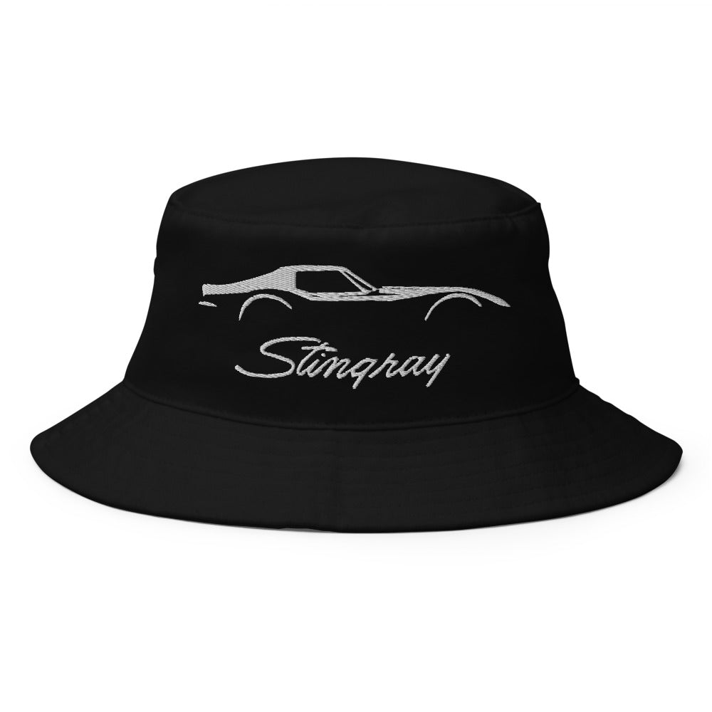 C3 Corvette Sports Car Stingray Silhouette 3rd Gen Vette Driver Custom Embroidered Bucket Hat