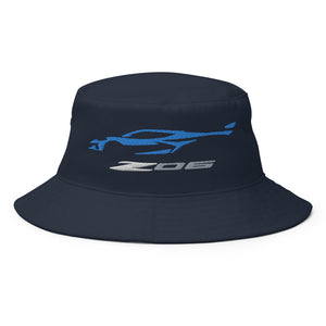 2024 2025 Corvette Z06 C8 Rapid Blue Vette Silhouette 8th Gen Vette Owners Custom Embroidered Bucket Hat