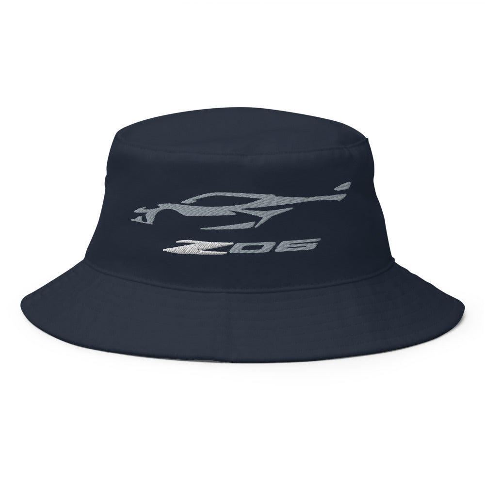 2024 2025 Corvette Z06 C8 Silver Silhouette 8th Gen Vette Owners Custom Embroidered Bucket Hat