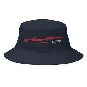 2024 2025 Corvette C8 Torch Red Silhouette 8th Gen Vette Owners Custom Embroidered Bucket Hat