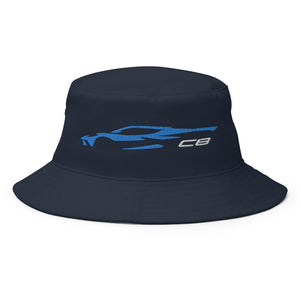 2024 2025 Corvette C8 Rapid Blue Silhouette 8th Gen Vette Owners Custom Embroidered Bucket Hat