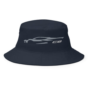 2024 2025 Corvette C8 Silver Silhouette 8th Gen Vette Owners Custom Embroidered Bucket Hat