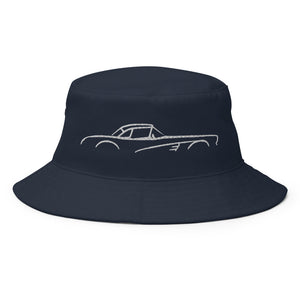 C1 Corvette 1953-1962 American Classic Car Silhouette Embroidered Cap for Vette Owners Bucket Hat