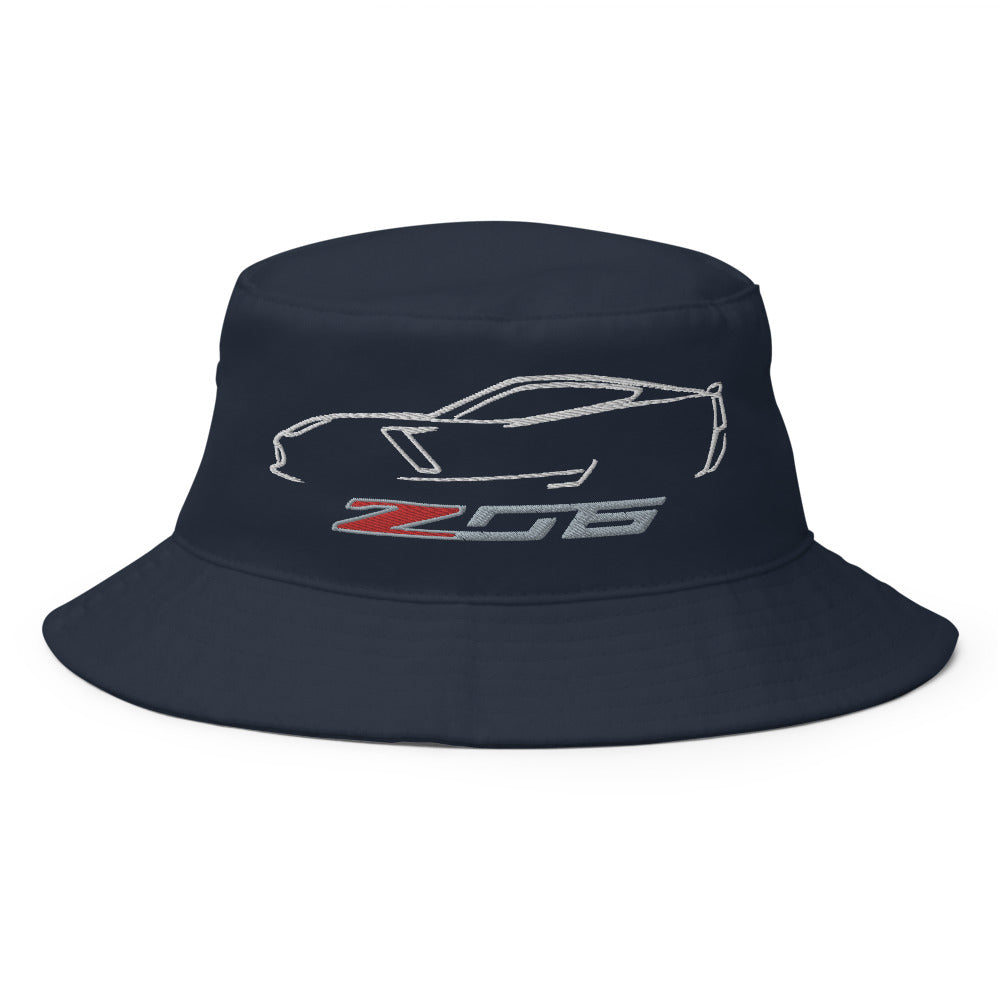 Vette Apparel Corvette Z06 C7 Silhouette Custom Car Club Bucket Hat