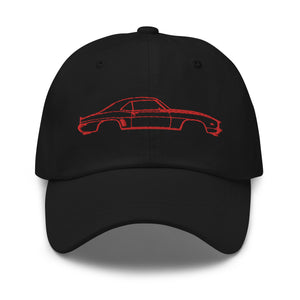 First Generation Chevy Camaro Red Lines Custom Classic Car Club Muscle Cars Dad hat