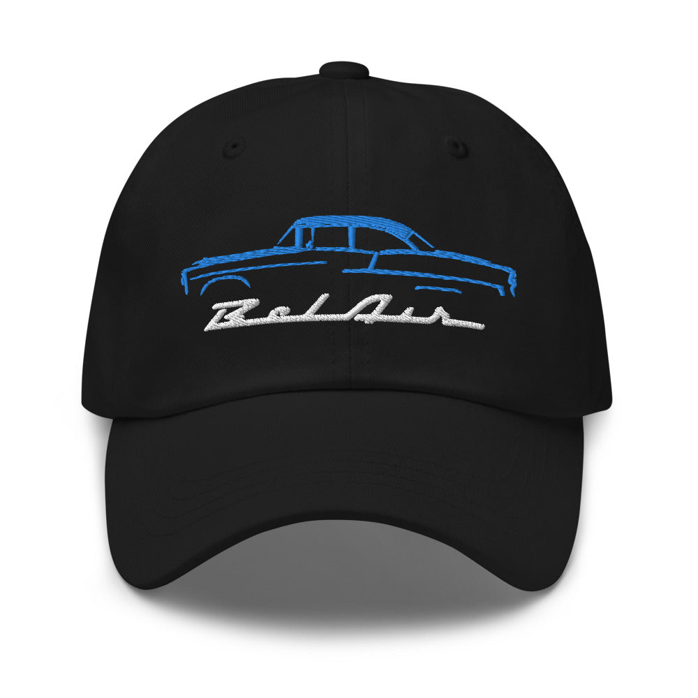 1955 Chevy Bel Air Silhouette Blue Antique Car Dad hat