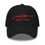 2024 Corvette Z06 C8 Torch Red Next Gen Silhouette Vette Drivers Embroidered Dad hat - adjustable buckle strap