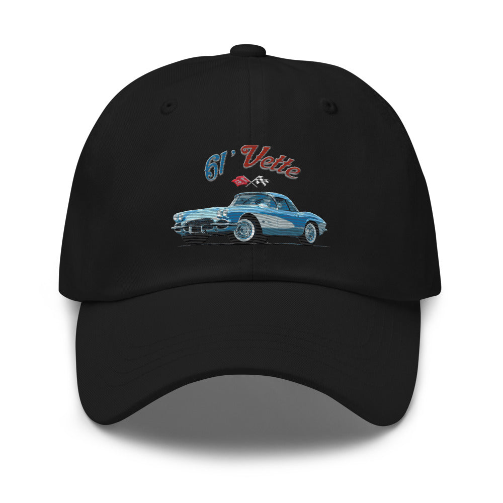 1961 Corvette C1 Jewel Blue 61 Vette Owner Classic Car embroidered Dad hat