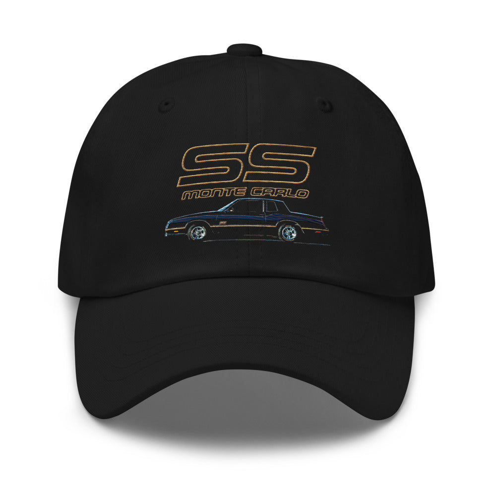 1988 Chevy Monte Carlo SS Black and Gold Classic Car Dad hat