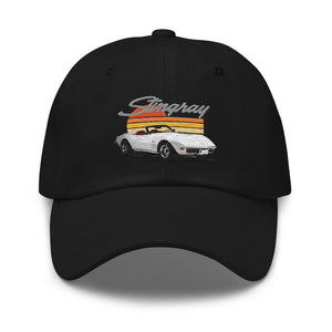 1972 Corvette C3 White Convertible Classic Car Dad hat