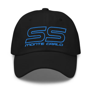 Chevy Monte Carlo SS Logo Blue Lines Classic Car Owners Dad hat