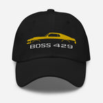 1969 Boss 429 Stang Yellow Muscle Car Owners Drivers Custom Embroidered Dad hat