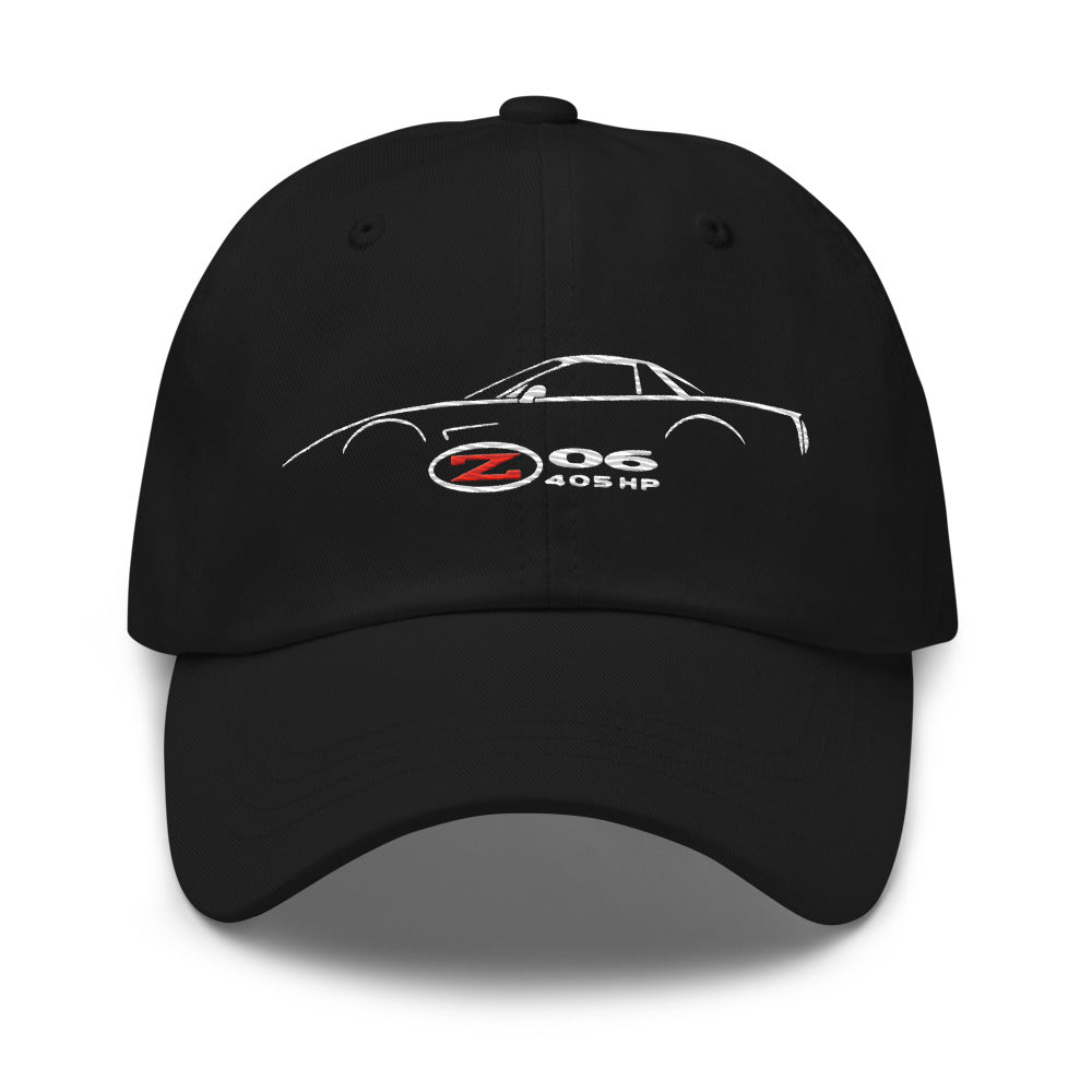 C5 Corvette Z06 Dad hat for Vette Drivers Enthusiasts Speed Lovers Silhouette Custom cap 405 horsepower