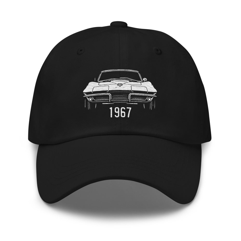 1967 Corvette Dad hat for Chevy Classic car Owners C2 Vette Line Art Embroidery Cap