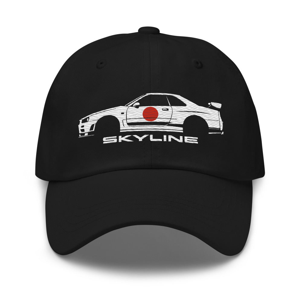 R34 GT-R Skyline Dad hat for JDM Car Enthusiasts Japanese Automotive Culture GTR cap