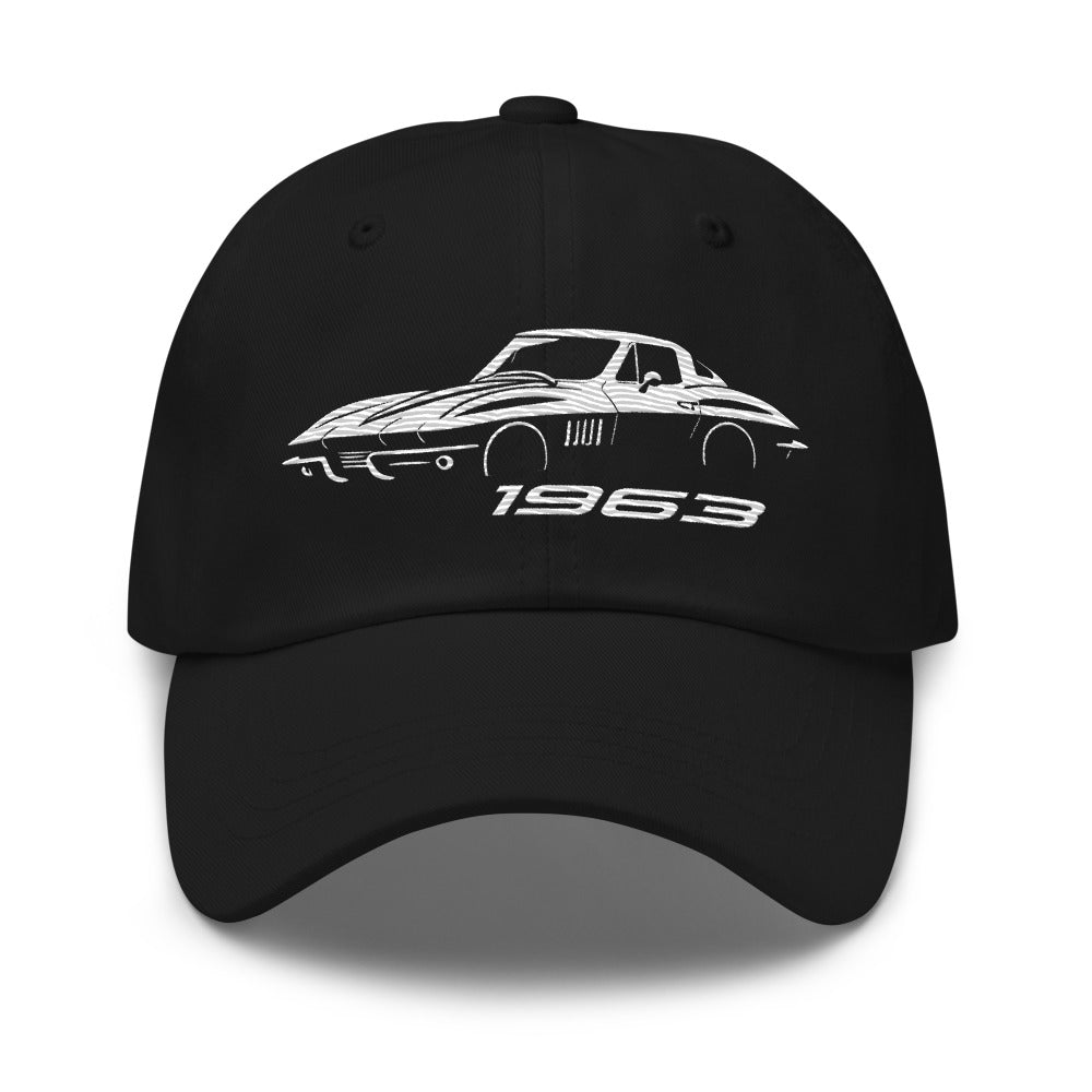 C2 1963 Corvette Dad hat for Classic Vette Owners Automotive Enthusiasts Gear Heads Cap