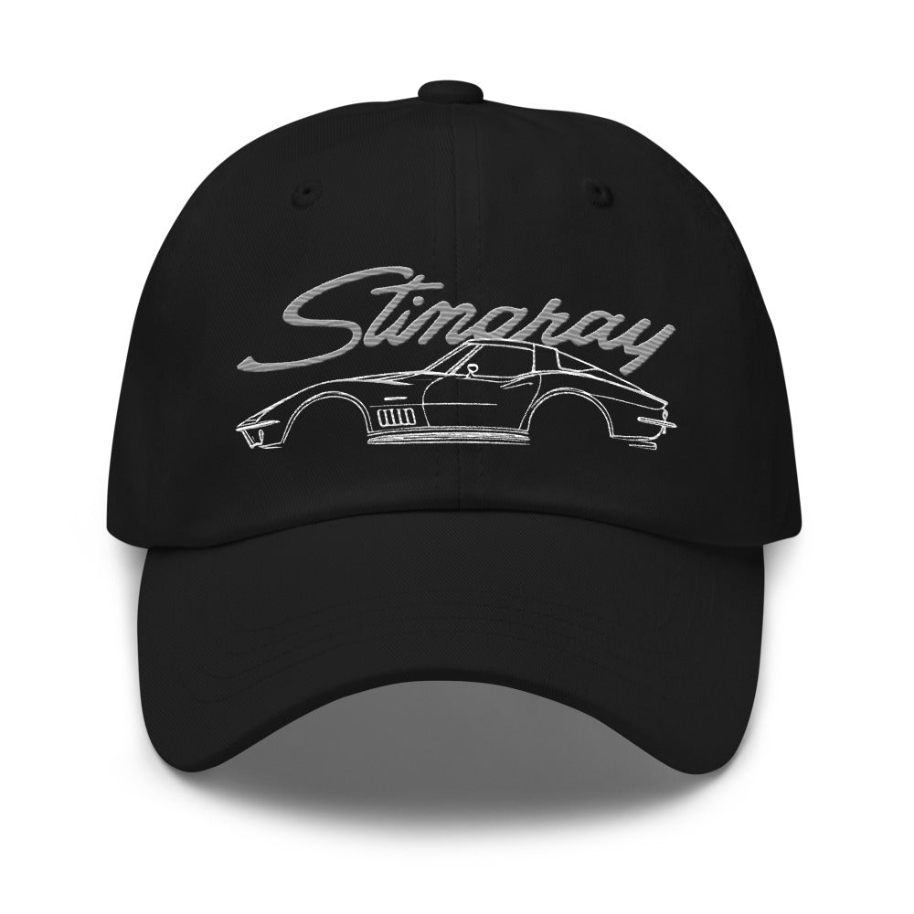 1969 Corvette C3 Stingray dad hat for Chevy Classic Car Drivers Custom 69 Vette Line Art Cap