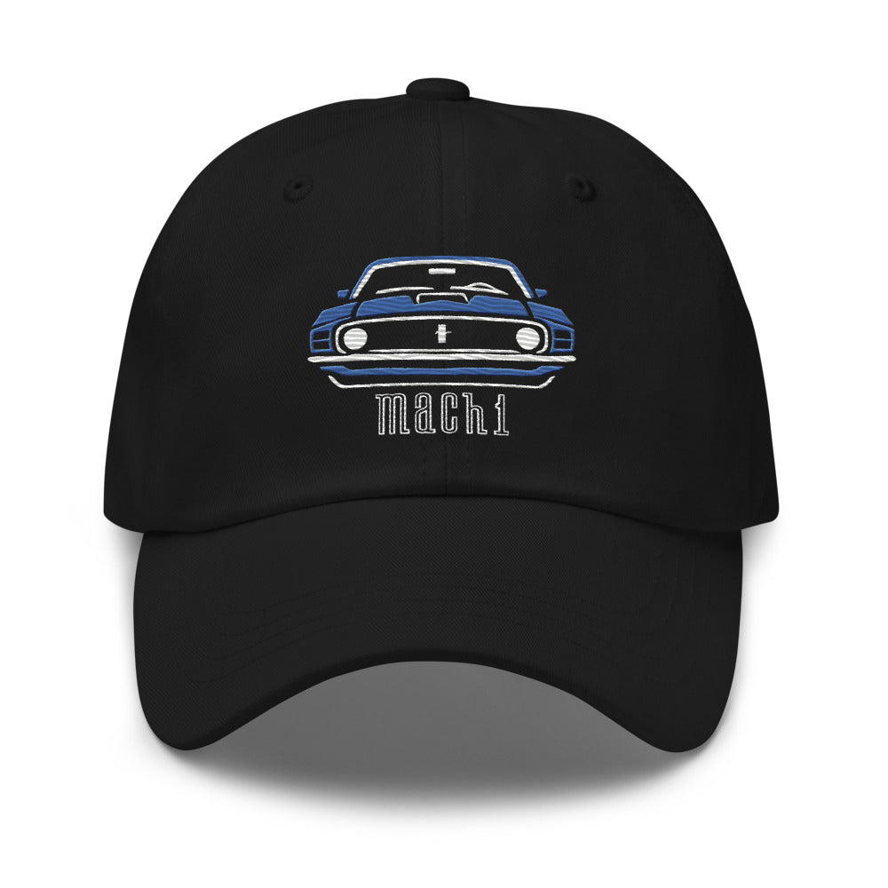 1970 Grabber Blue Mach 1 dad hat for Stang Owners Classic Muscle Car Enthusiasts caps