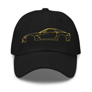 Yellow Vette C6 Sports Car Dad hat