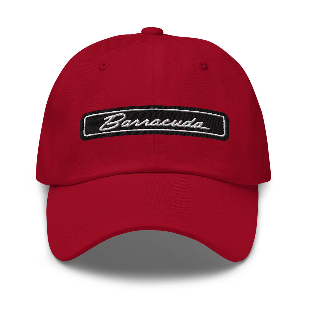 1971 - 1974 Barrcuda Script Muscle Car Enthusiasts Dad hat for Classic Car Owners Drivers Cuda Cap