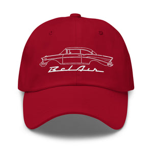 1957 Bel Air Dad hat for 57 Chevy Classic Car Owners Custom Line Art Embroidery