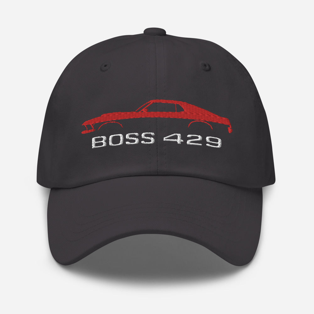 1969 Boss 429 Stang Red Muscle Car Owners Drivers Custom Embroidered Dad hat adjustable buckle strap