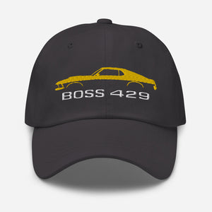 1969 Boss 429 Stang Yellow Muscle Car Owners Drivers Custom Embroidered Dad hat