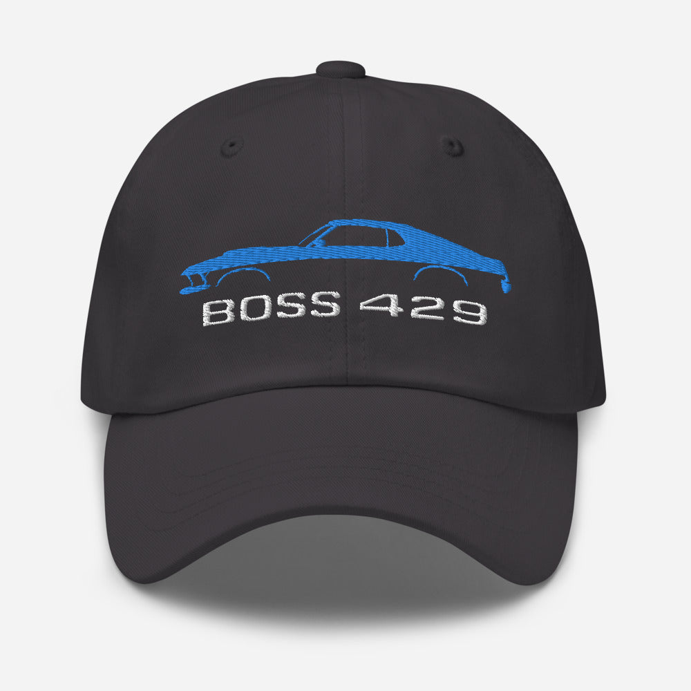 1969 Boss 429 Stang Blue Muscle Car Owners Drivers Custom Embroidered Dad hat