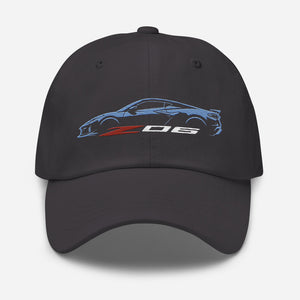 2024 2025 Corvette C8 Z06 Rapid Blue Silhouette 8th Generation Vette Drivers Custom Dad hat