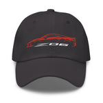 2024 2025 Corvette C8 Z06 Torch Red Silhouette 8th Generation Vette Drivers Custom Dad hat