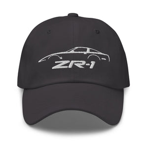 C4 Corvette ZR1 Dad hat silhouette design for Fourth Gen Vette Owners Drivers Cap