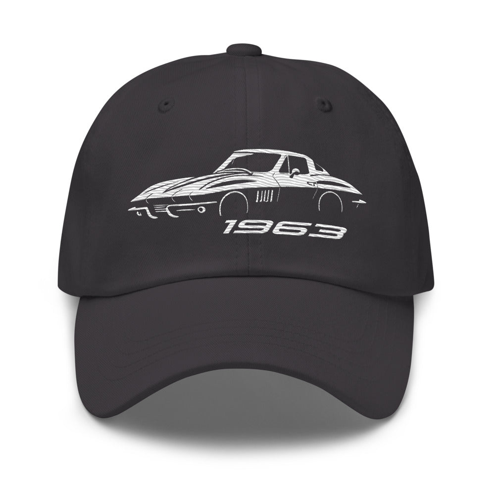 C2 1963 Corvette Dad hat for Classic Vette Owners Automotive Enthusiasts Gear Heads Cap